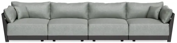 Modular Bondi Black 4-Seater Sofa in Storm Gray | Classic Blend