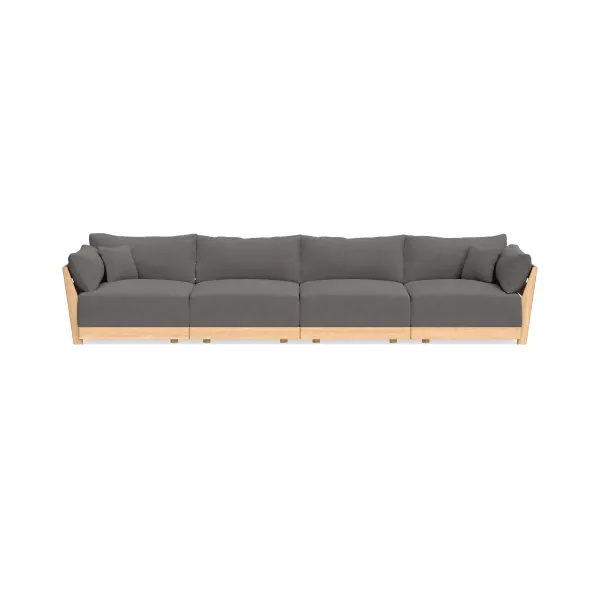 Modular Bondi Latte 4-Seater Sofa in Burnt Ember | Classic Blend