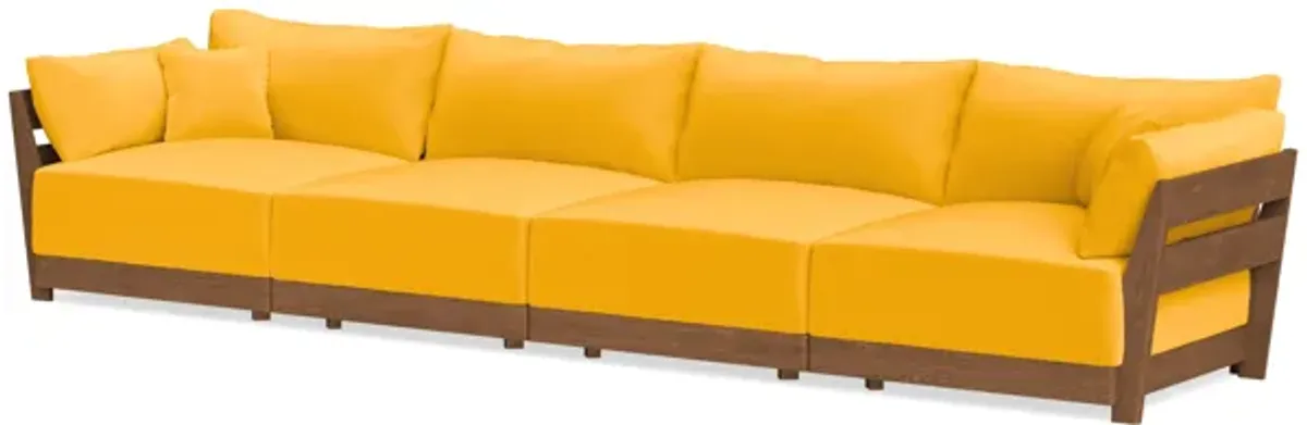 Modular Bondi Espresso 4-Seater Sofa in Marigold | Memory Foam Blend