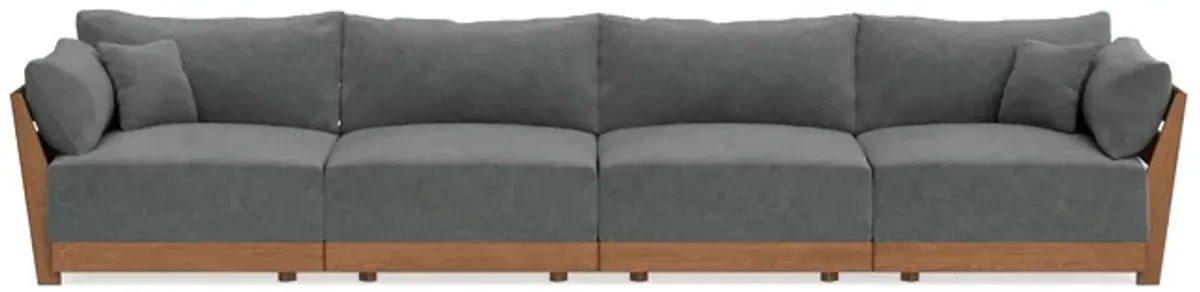 Modular Bondi Espresso 4-Seater Sofa in Chimney Gray | Memory Foam Blend