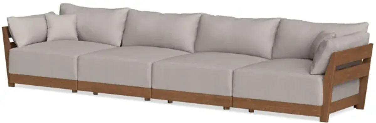 Modular Bondi Espresso 4-Seater Sofa in Cloud | Memory Foam Blend
