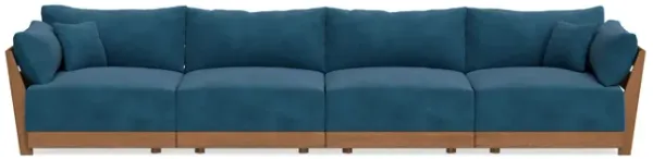 Modular Bondi Espresso 4-Seater Sofa in Commodore Blue | Memory Foam Blend