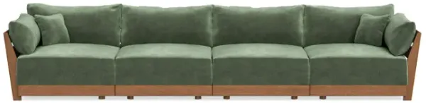 Modular Bondi Espresso 4-Seater Sofa in Rosemary | Memory Foam Blend