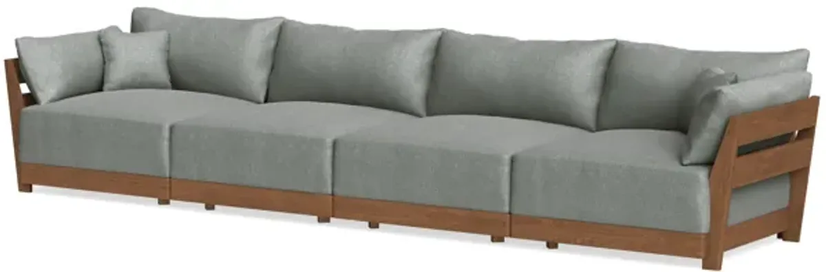 Modular Bondi Espresso 4-Seater Sofa in Storm Gray | Memory Foam Blend