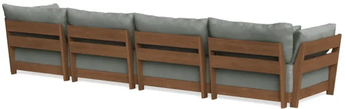 Modular Bondi Espresso 4-Seater Sofa in Storm Gray | Memory Foam Blend