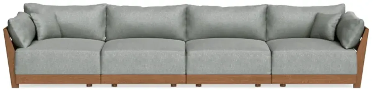 Modular Bondi Espresso 4-Seater Sofa in Storm Gray | Memory Foam Blend