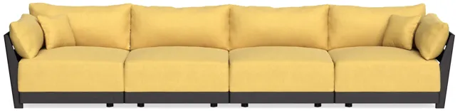 Modular Bondi Black 4-Seater Sofa in Goldenrod | Memory Foam Blend
