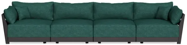 Modular Bondi Black 4-Seater Sofa in Forest Green | Memory Foam Blend