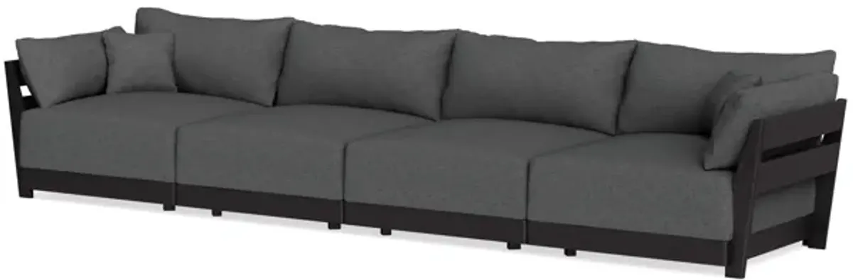 Modular Bondi Black 4-Seater Sofa in Pebble | Memory Foam Blend