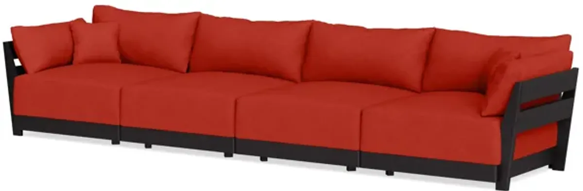 Modular Bondi Black 4-Seater Sofa in Cayenne | Memory Foam Blend