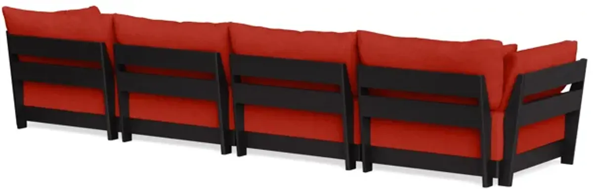 Modular Bondi Black 4-Seater Sofa in Cayenne | Memory Foam Blend