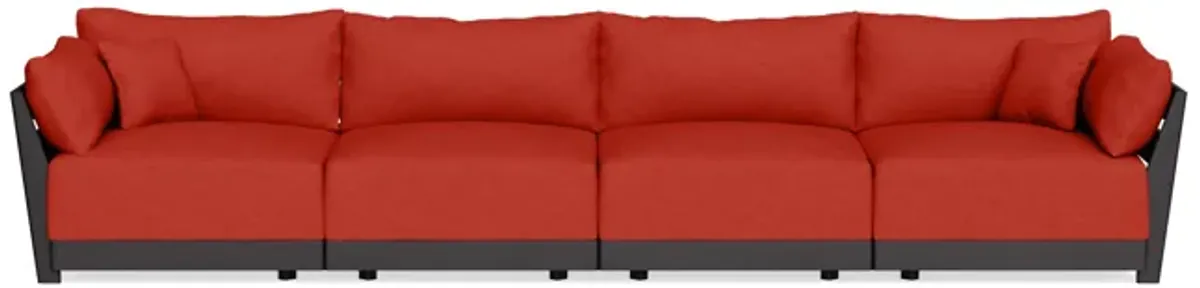 Modular Bondi Black 4-Seater Sofa in Cayenne | Memory Foam Blend