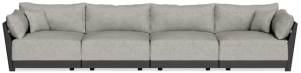 Modular Bondi Black 4-Seater Sofa in Fog | Memory Foam Blend