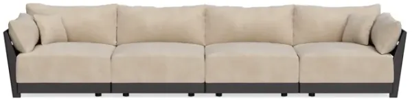 Modular Bondi Black 4-Seater Sofa in Oyster | Memory Foam Blend