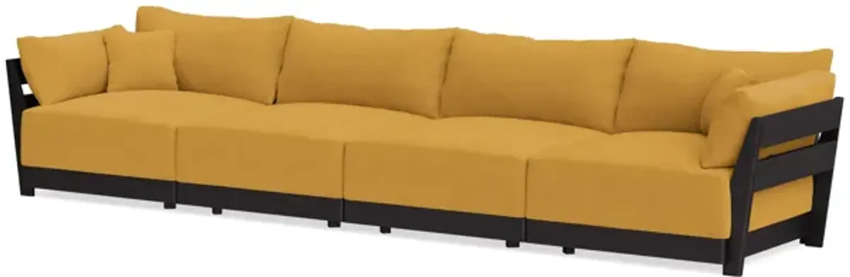Modular Bondi Black 4-Seater Sofa in Honey | Memory Foam Blend