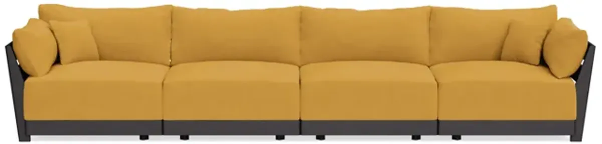 Modular Bondi Black 4-Seater Sofa in Honey | Memory Foam Blend