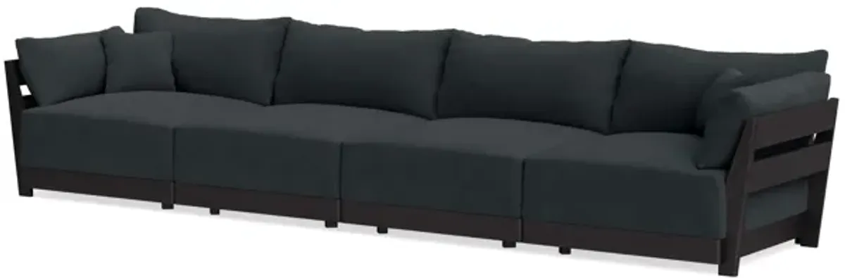 Modular Bondi Black 4-Seater Sofa in Obsidian | Memory Foam Blend