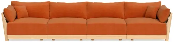 Modular Bondi Latte 4-Seater Sofa in Terracotta | Memory Foam Blend