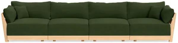 Modular Bondi Latte 4-Seater Sofa in Tuscan Green | Memory Foam Blend