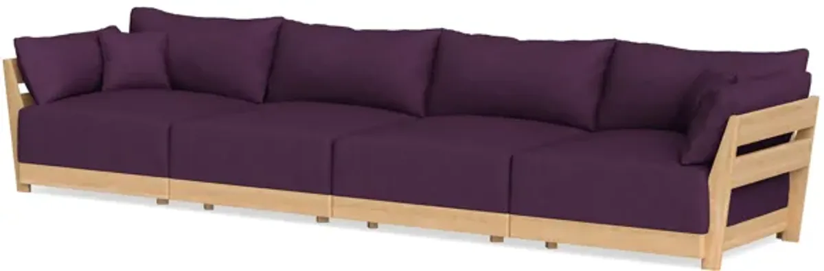 Modular Bondi Latte 4-Seater Sofa in Aubergine | Memory Foam Blend