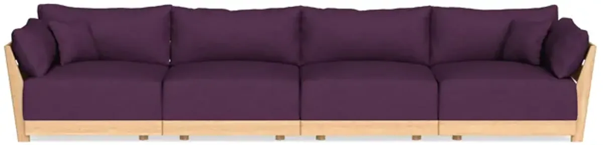 Modular Bondi Latte 4-Seater Sofa in Aubergine | Memory Foam Blend