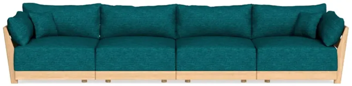 Modular Bondi Latte 4-Seater Sofa in Marine Teal | Memory Foam Blend