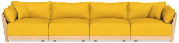 Modular Bondi Latte 4-Seater Sofa in Sunflower | Memory Foam Blend