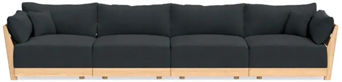 Modular Bondi Latte 4-Seater Sofa in Obsidian | Memory Foam Blend