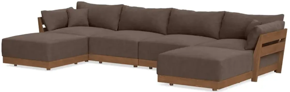 Modular Bondi Espresso 4-Seater U-Sectional in Chocolate | Classic Blend
