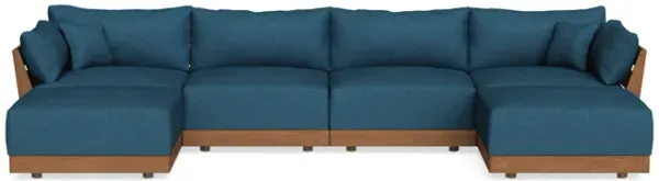 Modular Bondi Espresso 4-Seater U-Sectional in Yale Blue | Classic Blend