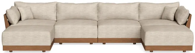 Modular Bondi Espresso 4-Seater U-Sectional in Wheat | Classic Blend