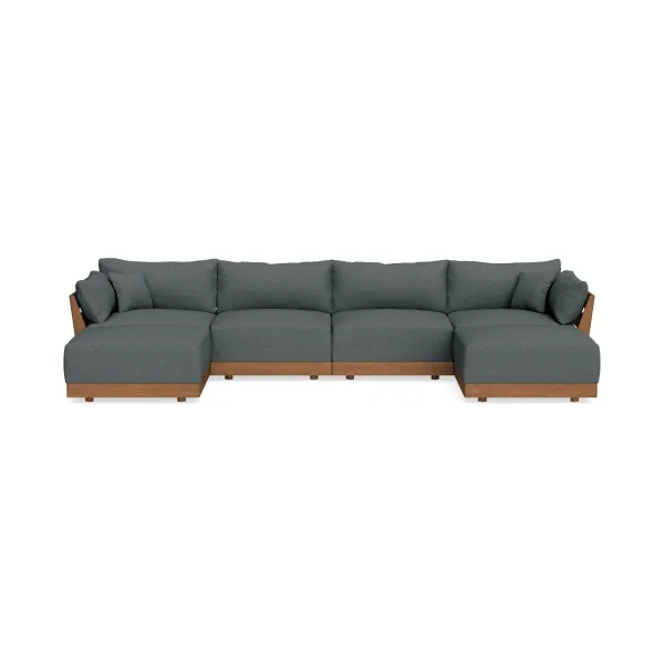 Modular Bondi Espresso 4-Seater U-Sectional in Stone | Classic Blend