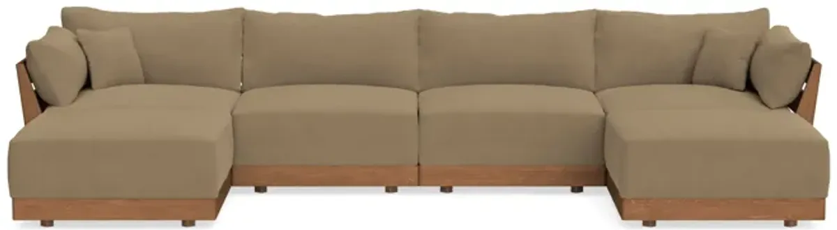 Modular Bondi Espresso 4-Seater U-Sectional in Macchiato | Classic Blend