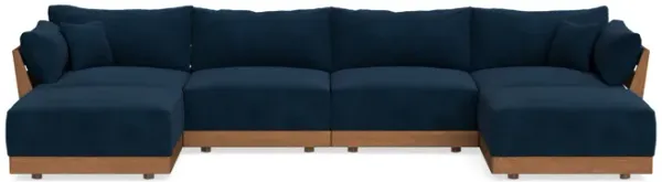 Modular Bondi Espresso 4-Seater U-Sectional in Royal Blue | Classic Blend