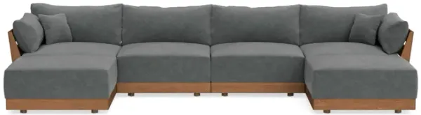 Modular Bondi Espresso 4-Seater U-Sectional in Chimney Gray | Classic Blend