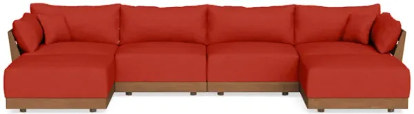 Modular Bondi Espresso 4-Seater U-Sectional in Cayenne | Classic Blend