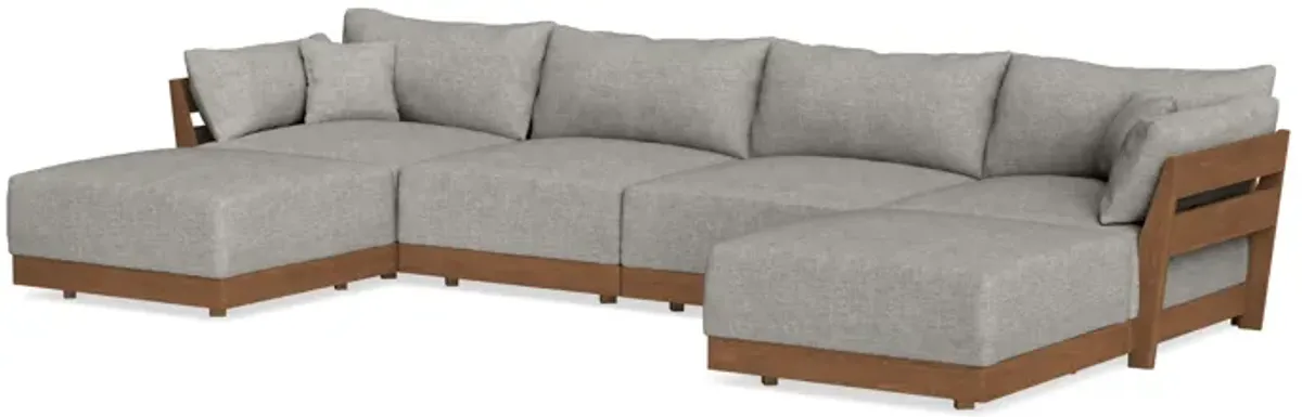 Modular Bondi Espresso 4-Seater U-Sectional in Fog | Classic Blend