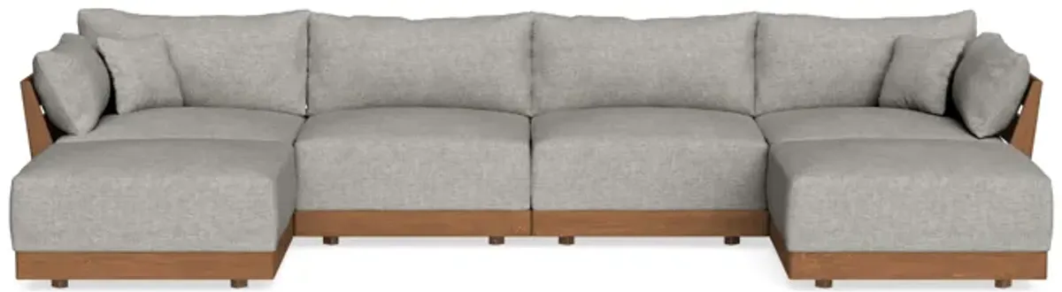 Modular Bondi Espresso 4-Seater U-Sectional in Fog | Classic Blend