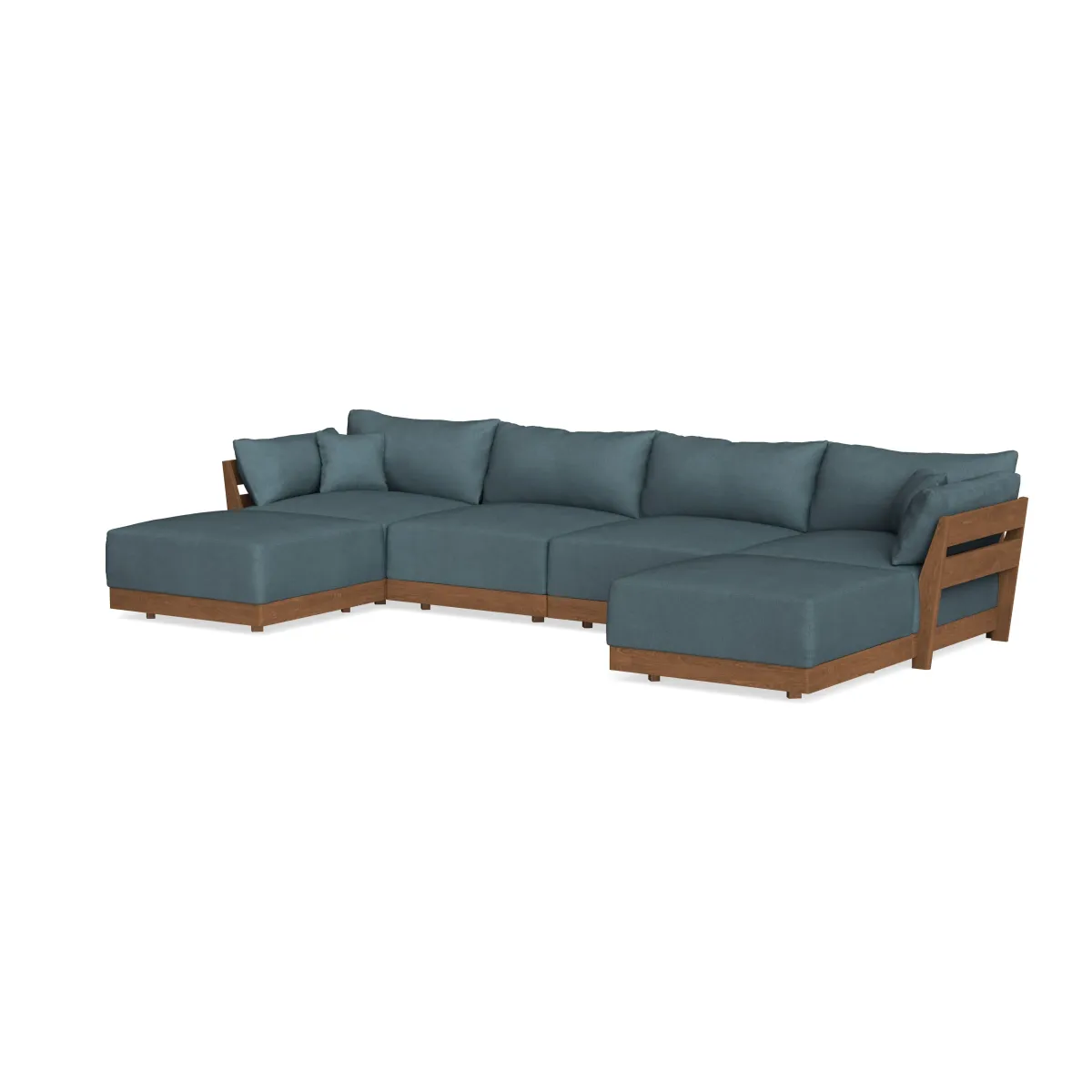 Modular Bondi Espresso 4-Seater U-Sectional in Slate Blue | Classic Blend