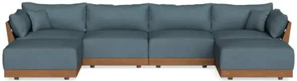 Modular Bondi Espresso 4-Seater U-Sectional in Slate Blue | Classic Blend