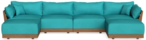 Modular Bondi Espresso 4-Seater U-Sectional in Pool | Classic Blend