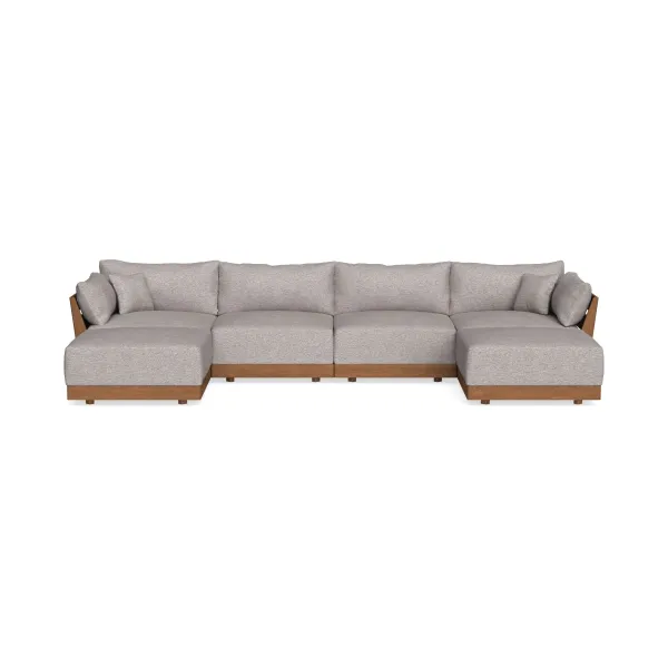 Modular Bondi Espresso 4-Seater U-Sectional in Heathered Taupe | Classic Blend
