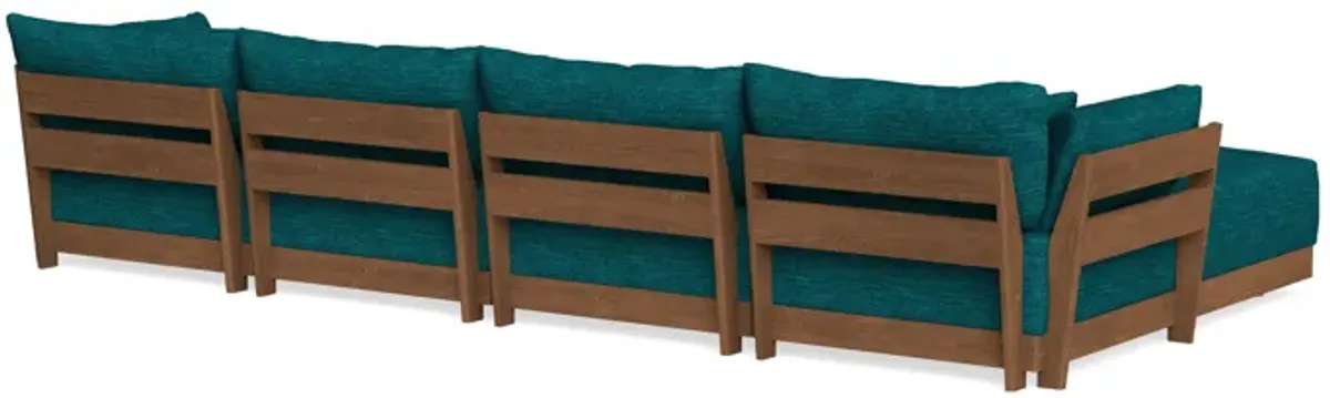 Modular Bondi Espresso 4-Seater U-Sectional in Marine Teal | Classic Blend