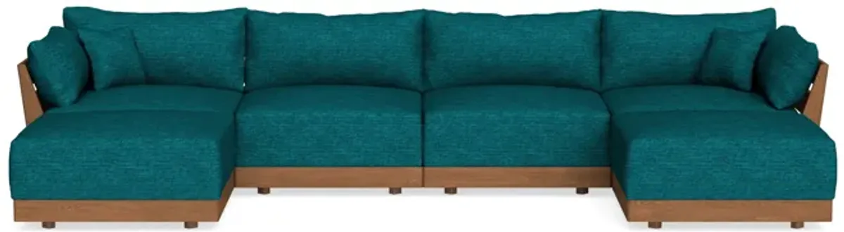 Modular Bondi Espresso 4-Seater U-Sectional in Marine Teal | Classic Blend