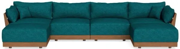 Modular Bondi Espresso 4-Seater U-Sectional in Marine Teal | Classic Blend