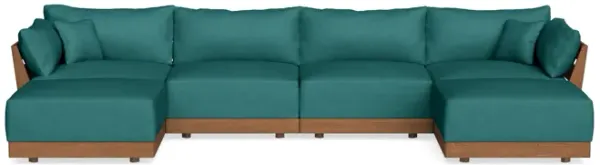 Modular Bondi Espresso 4-Seater U-Sectional in Teal | Classic Blend