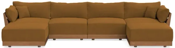 Modular Bondi Espresso 4-Seater U-Sectional in Cognac | Classic Blend