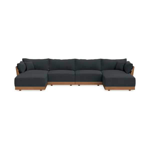 Modular Bondi Espresso 4-Seater U-Sectional in Obsidian | Classic Blend