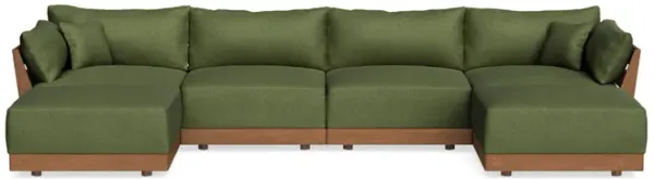 Modular Bondi Espresso 4-Seater U-Sectional in Fern | Classic Blend