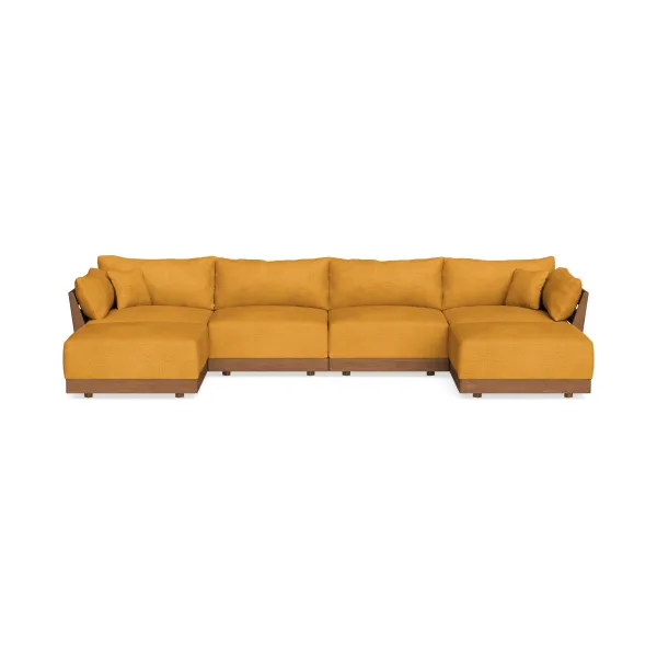 Modular Bondi Espresso 4-Seater U-Sectional in Amber | Classic Blend